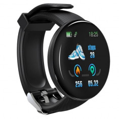 Resigilat Ceas Smartwatch Techstar® D18, 1.3inch OLED, Bluetooth 4.0, Monitorizare Tensiune, Puls, Oxigenarea Sangelui, Waterproof IP65, Negru