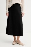 Marc O&#039;Polo fustă cu l&acirc;nă culoarea negru, midi, evazați, 510607720127
