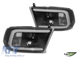 Set de faruri de tuning potrivit pentru Dodge Ram 2009-2018 cu baza neagra, stanga si dreapta Performance AutoTuning
