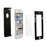 Husa 360 Ultra Slim Negru iPhone X + Folie Sticla 9H Fata Spate, Protectie Completa Shockproof Cauciuc