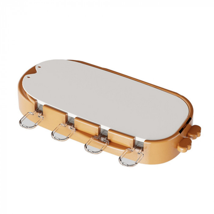 Forma pentru inghetata flippy, 4 compartimente, forme cu animalute, materialsilicon si abs, 21 x 12.8 x 3cm, portocaliu