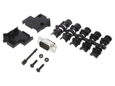 Conector D-Sub 9-Pin Tată Unghi 45&deg; Terminal Șurub Cablaj