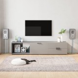 vidaXL Suporturi boxe 2 buc, Sticlă securizată &amp; Aluminiu Argintiu, Gestionare cabluri, Anti-alunecare, 55cm, Max 25kg/buc