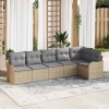 VidaXL Set de canapele pentru grădină cu pernă 6 pcs Bej Rattan poli 3345720