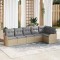 vidaXL Set de canapele pentru grădină cu pernă 6 pcs Bej Rattan poli 3345720