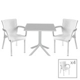 Cumpara ieftin Set de gradina masa si scaune Groovy-Festive set 5 piese plastic alb 80x80x74.5cm