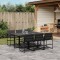 vidaXL Set mobilier de grădină, 7 piese, cu perne, negru, textilenă 3295074
