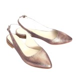 Balerini decupati din piele bronz sidef Lia