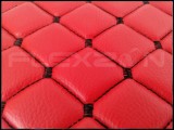 Cumpara ieftin Covorase Auto din Piele Ecologica pentru MAN TGX, Cutie Automata, Cutie Mica, Un Sertar, Matlasate, Premium, Culoare Rosu cu Cusatura Neagra
