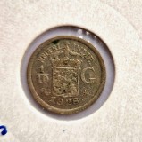 Indiile Olandeze de Est 1/10 Gulden 1928 moneda argint km # 311 AG . 720 Wilhelmina, Asia