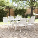 Set de dining pentru grădină , 7 piese, aluminiu turnat alb