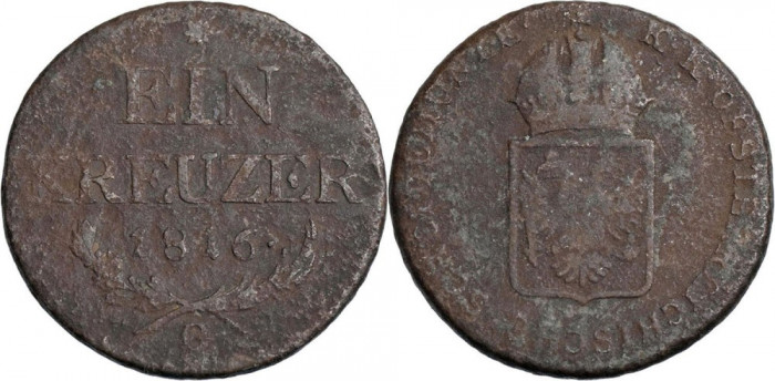 1816 - G - 1 kreuzer - Francis II - Imperiul Austriac