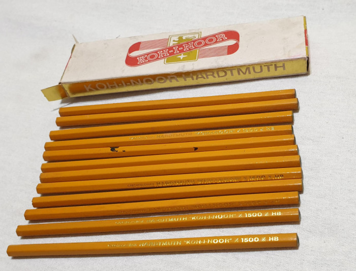 KOH - I - NOOR HARDTMUTH 1500 HB Set Creioane vechi de colectie cutie originala