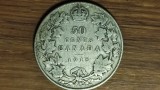 AG10 Canada - moneda de colectie argint sterling - 50 cents 1918 - George V - raruta si foarte cautata !