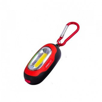 Lanterna breloc cu carabina Strend Pro, 3 moduri de iluminat, Led, carabina, 70x34x24 mm foto