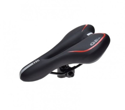 Sa bicicleta, confort gel, cu gaura ventilatie, culoare negru/rosu Cod:AWR2081 foto