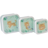 Saro Baby Snack Boxes caserolă de m&acirc;ncare Hunter Mint 3 buc