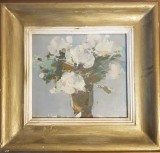 GABRIEL GHEORGHIU-PICTOR IESEAN -MEMBRU AL UAP IASI-FLORI 1994-ULEI PE CARTON-20X19 CENTIMETRI