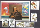 Belize 1985 fauna pasari Audubon MI 784-789 + bl. 67 MNH
