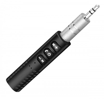 Adaptor bluetooth audio, autonomie: 8h, microfon incorporat, 18g, 5,8 x 1,5mm, negru/argintiu foto