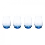 Set 4 pahare pentru vin - Mikasa- Swirl Cobalt Stemless Wine Glass 16.5OZ | Creative Tops