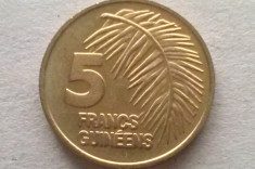MONEDA 5 FRANCI 1985-GUINEEA foto