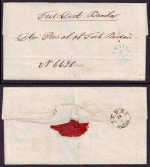 1864 Romania, Scrisoare veche BRAILA - BUZAU (6), stampila agrafa BUDEU foto