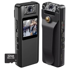 Body camera corporala iUni A22, 32GB, Reportofon, Night Vision, Lentila rotativa 180&deg;