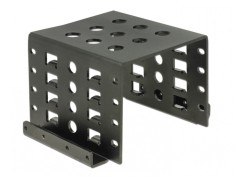 Kit de montare 4 x 2.5&quot; HDD in bay 3.5&quot; negru metal, Delock 18271