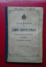 Atlas portativ de semne conventionale Bucuresti 1890 / 32 pag 17x12 cm foto