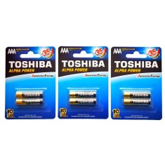 Set 6 Baterii Super Alkaline AAA, LR03, 1.5V, Toshiba Alpha Power