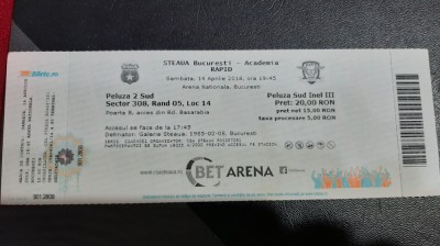 BILET Steaua - Academia Rapid foto