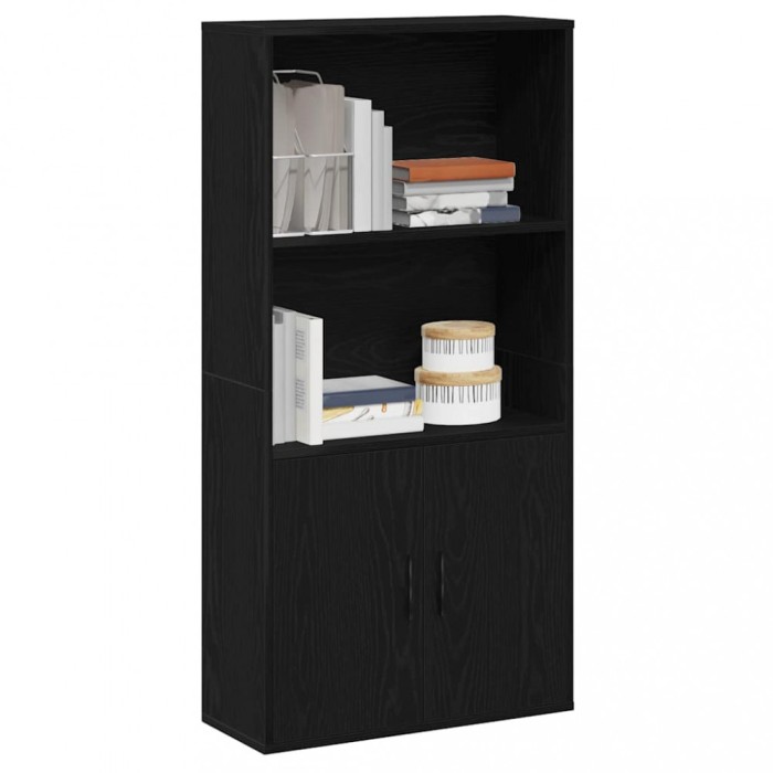 Gossi biblioteca stejar negru 60x24x120 cm lemn prelucrat