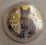 Vanuatu, 5 Vatu 2015, Russian Blue, KM#126, argint, excelenta, foarte rara, Australia si Oceania