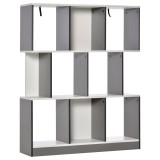 HOMCOM Bibliotecă Mobilă cu 8 Rafturi pentru Sufragerie și Dormitor, 100x24x124 cm, Gri &Icirc;nchis | Aosom Romania