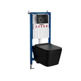 Roya Tina 82CHR set rezervor de toaletă de perete negru