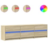 Cumpara ieftin Dulap TV cu LED, stejar sonoma, 180x34x50 cm, lemn prelucrat