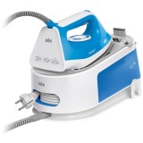 Statie de calcat Braun CareStyle 1 IS102BL, 5.5 bari, abur variabil 110g/min, jet de abur 340g/min, rezervor 1.5L, talpa Super Ceramic, Alb/Albastru