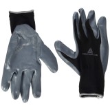 Manusi protectie din tricot fin din poliester, negru-gri