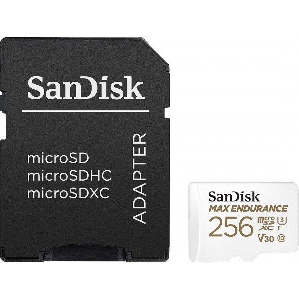 Card Memorie microSDXC SanDisk MAX Endurance, 256Gb, Clasa 10 / UHS-1 U3, Cu Adaptor SDSQQVR-256G-GN6IA