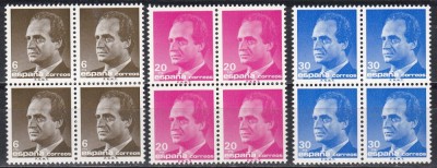 Spania 1987 - Regele Juan Carlos I - Noi valori, Bloc de 4, MNH foto