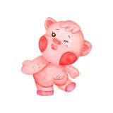 Cumpara ieftin Sticker decorativ Porcusor, Roz, 61 cm, 3240ST, Oem