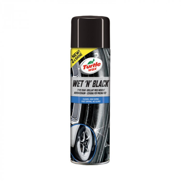 Spray spuma pentru curatat si lustruit anvelope Turtle Wax Wet &amp;#39;n&amp;#39; Black 53166, 500ml AutoDrive ProParts