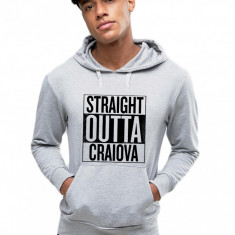 Hanorac Barbati Gri - Straight Outta Craiova - 2XL