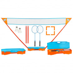 Get & Go Set de jocuri de badminton instant, albastru si portocaliu GartenMobel Dekor