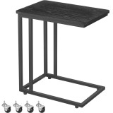 VASAGLE Masuta de cafea, cu cadru de otel si roti, stil industrial, 35x50x60 cm, negru Household NewTrend