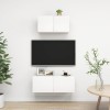 Set dulapuri TV, 2 piese, alb, lemn prelucrat