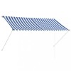 Copertina retractabila, albastru si alb, 250 x 150 cm