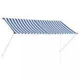Copertina retractabila, albastru si alb, 250 x 150 cm