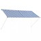 Copertina retractabila, albastru si alb, 250 x 150 cm
